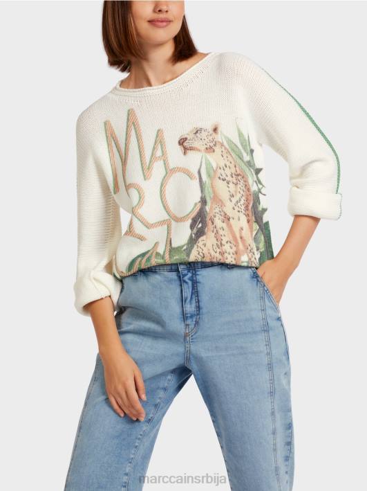леопард џемпер 100% произведен у Немачкој Marc Cain D6881199 маховина зелена одећу