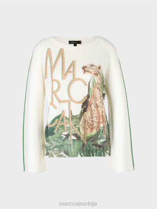 леопард џемпер 100% произведен у Немачкој Marc Cain D6881199 маховина зелена одећу