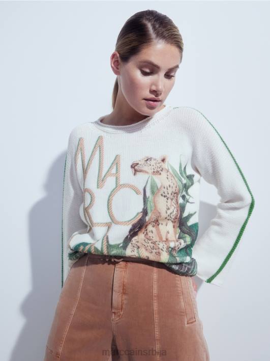 леопард џемпер 100% произведен у Немачкој Marc Cain D6881199 маховина зелена одећу