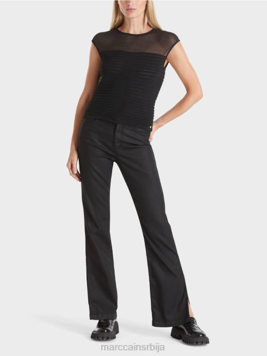 пругасти врх "преиспитамо заједно". Marc Cain D6881033 црн одећу