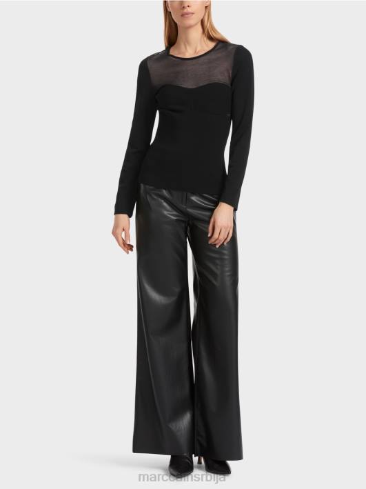 екстравагантан џемпер "преиспитамо заједно". Marc Cain D6881037 црн одећу