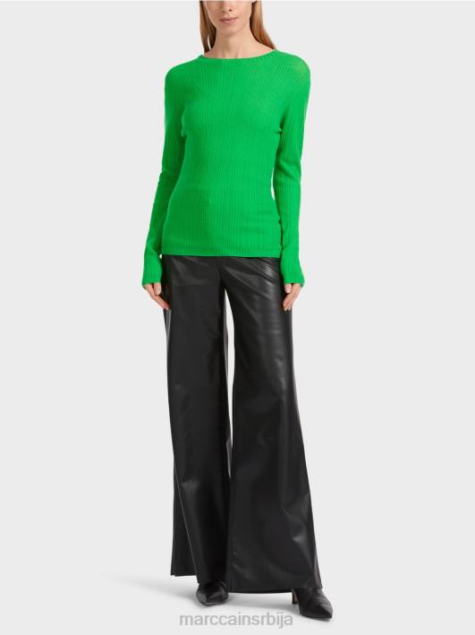 џемпер са округлим изрезом "преиспитајмо заједно". Marc Cain D6881038 тамно зелена јабука одећу