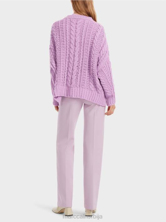 кабловски плетени џемпер плетен у Немачкој Marc Cain D6881041 светла лаванда одећу