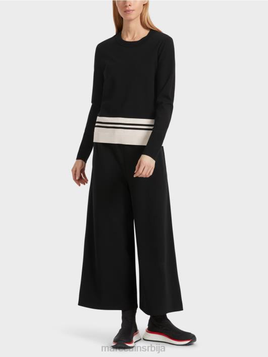 вунени џемпер "промислимо заједно". Marc Cain D6881052 црно и бело одећу