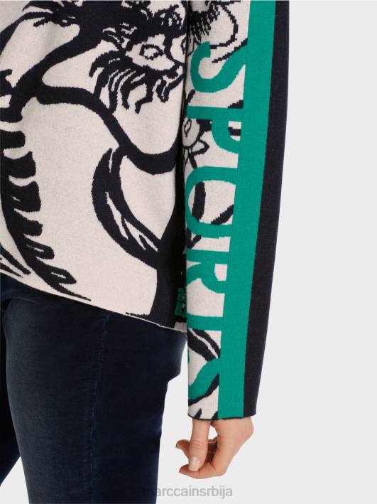 плетени џемпер са целим дизајном Marc Cain D6881061 цвет бадема одећу