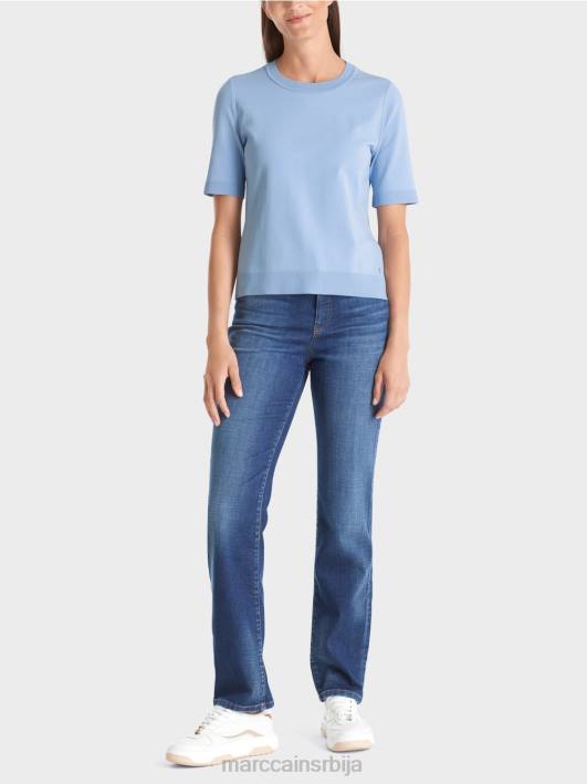 џемпер кратких рукава „промислимо заједно“. Marc Cain D6881072 тамно летње небо одећу