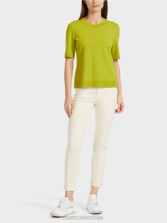 џемпер кратких рукава „промислимо заједно“. Marc Cain D6881073 светло маслинасто зелено одећу