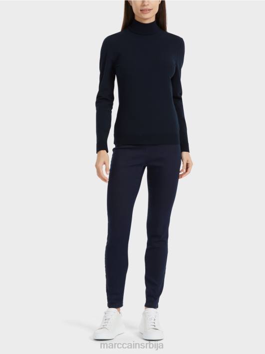 фино плетени џемпер "премислимо заједно". Marc Cain D6881079 поноћно плава одећу