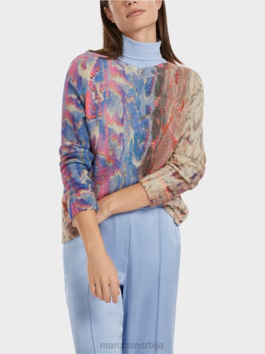 шарени џемпер плетен у Немачкој Marc Cain D6881081 тамно летње небо одећу