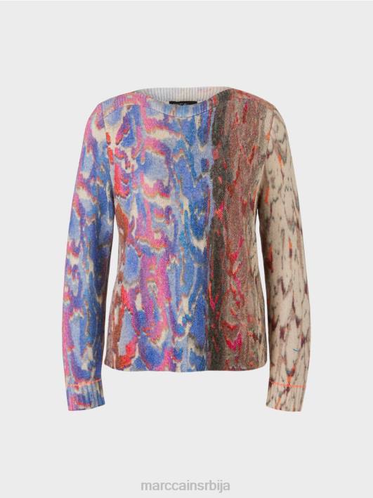 шарени џемпер плетен у Немачкој Marc Cain D6881081 тамно летње небо одећу