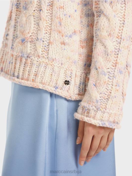 кабловски плетени џемпер плетен у Немачкој Marc Cain D6881082 тамна крема одећу