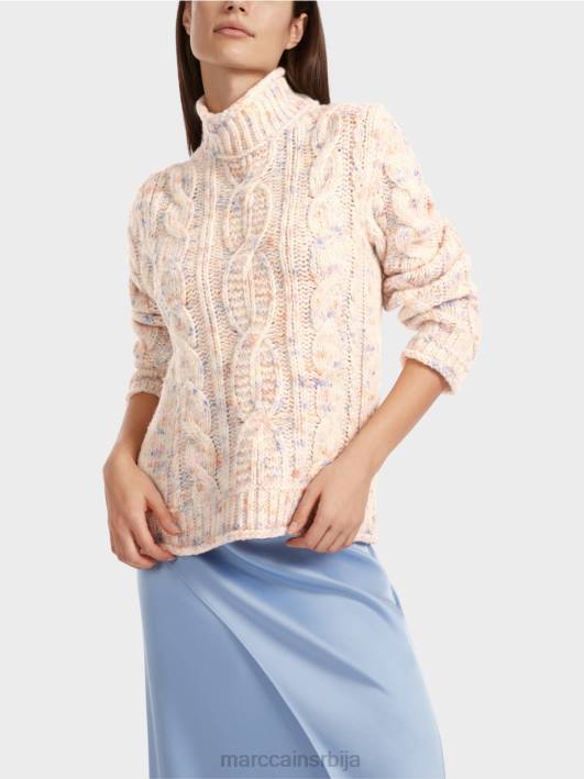 кабловски плетени џемпер плетен у Немачкој Marc Cain D6881082 тамна крема одећу