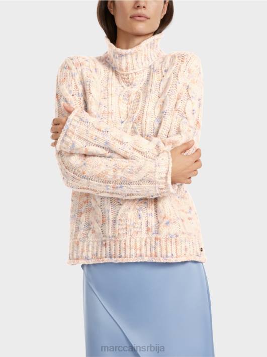кабловски плетени џемпер плетен у Немачкој Marc Cain D6881082 тамна крема одећу