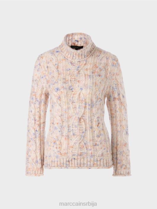 кабловски плетени џемпер плетен у Немачкој Marc Cain D6881082 тамна крема одећу