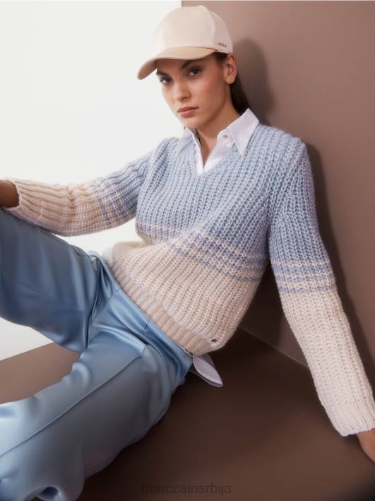 џемпер - плетен у Немачкој Marc Cain D6881083 тамно летње небо одећу