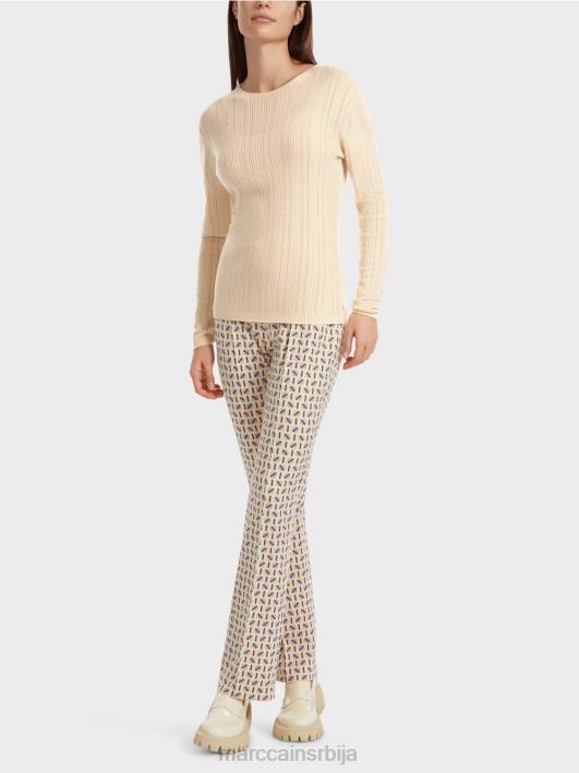 џемпер са округлим изрезом "преиспитајмо заједно". Marc Cain D6881087 тамна крема одећу