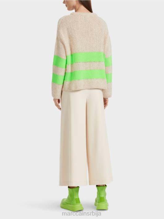 пругасти џемпер плетен у Немачкој Marc Cain D6881096 светло шокантно зелено одећу