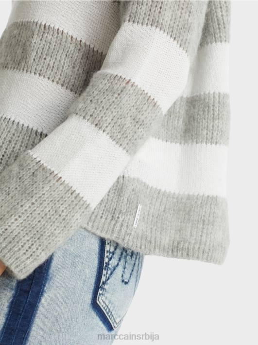пругасти џемпер плетен у Немачкој Marc Cain D6881097 Сребрно сива одећу