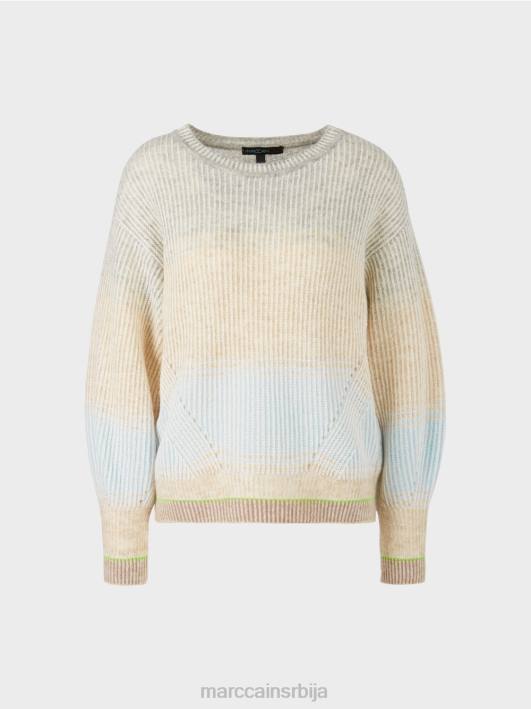 џемпер - плетен у Немачкој Marc Cain D6881099 меки прах плаве боје одећу