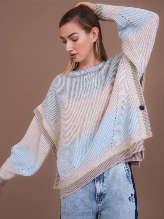 џемпер - плетен у Немачкој Marc Cain D6881099 меки прах плаве боје одећу