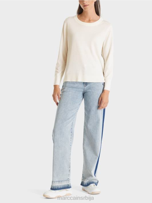 фино плетени џемпер "премислимо заједно". Marc Cain D6881102 прљаво бело одећу