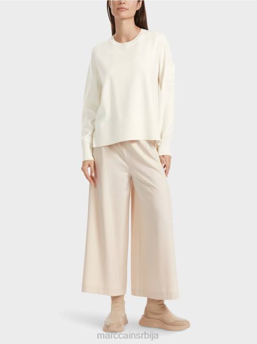 плетени џемпер са џепом на рукаву Marc Cain D6881105 прљаво бело одећу