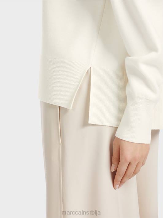 плетени џемпер са џепом на рукаву Marc Cain D6881105 прљаво бело одећу