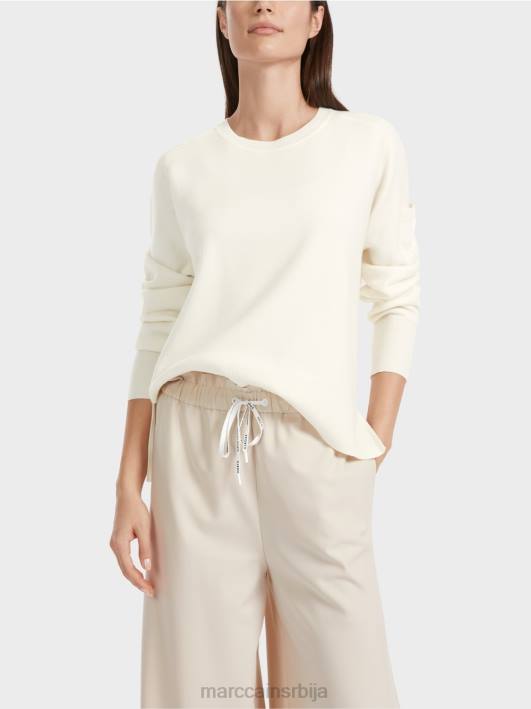 плетени џемпер са џепом на рукаву Marc Cain D6881105 прљаво бело одећу