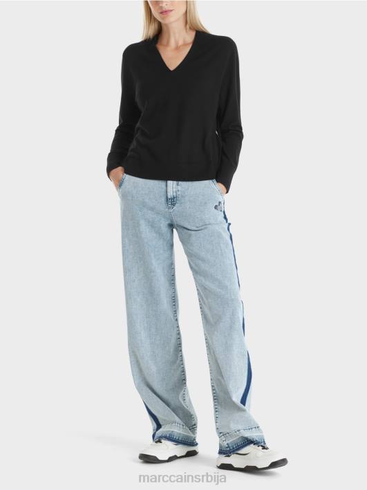 плетени џемпер "промислимо заједно". Marc Cain D6881108 црн одећу