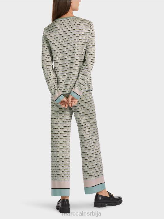 џемпер са узорком плетен у Немачкој Marc Cain D6881114 тамно небо плаво одећу