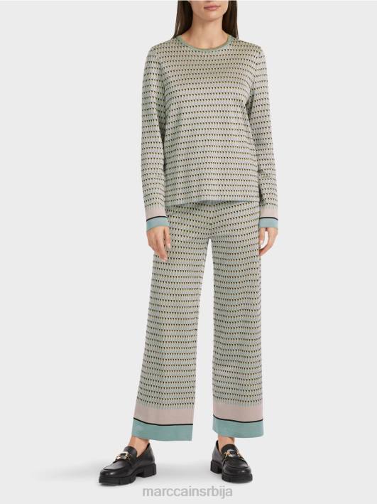 џемпер са узорком плетен у Немачкој Marc Cain D6881114 тамно небо плаво одећу