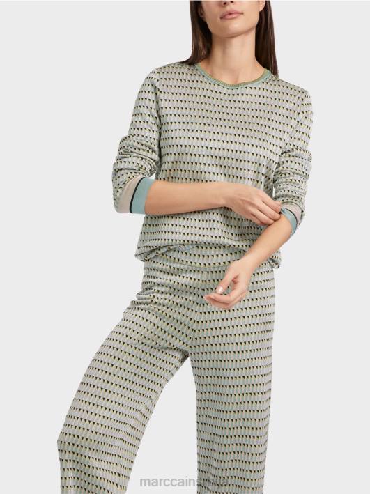 џемпер са узорком плетен у Немачкој Marc Cain D6881114 тамно небо плаво одећу