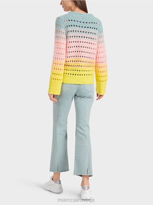 пругасти плетени у немачком џемперу Marc Cain D6881115 меки лимун одећу