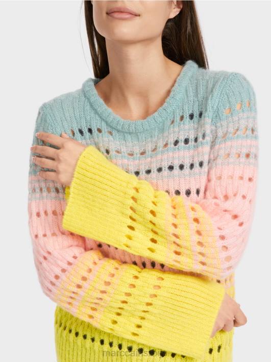 пругасти плетени у немачком џемперу Marc Cain D6881115 меки лимун одећу