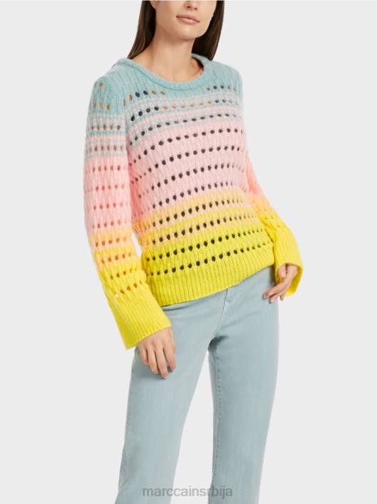 пругасти плетени у немачком џемперу Marc Cain D6881115 меки лимун одећу