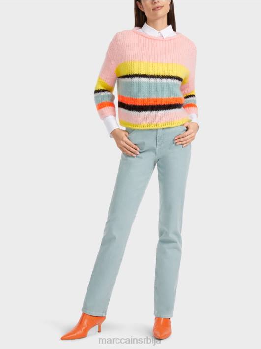 пругасти џемпер плетен у Немачкој Marc Cain D6881116 меки лимун одећу