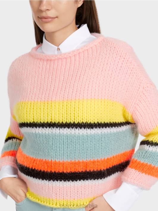 пругасти џемпер плетен у Немачкој Marc Cain D6881116 меки лимун одећу