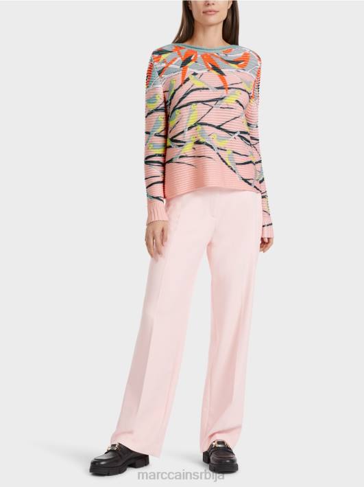 џемпер дизајна птица плетен у Немачкој Marc Cain D6881122 тамно небо плаво одећу