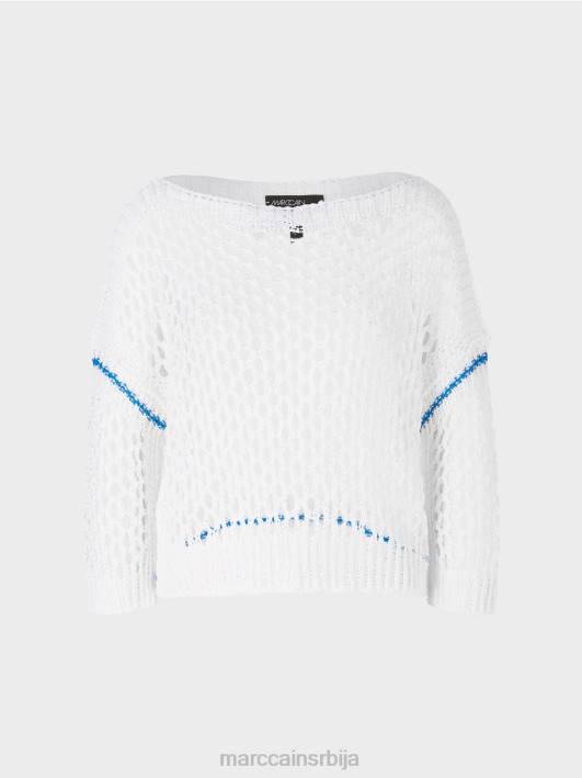 перфорирани кардиган плетен у Немачкој Marc Cain D6881124 бео одећу