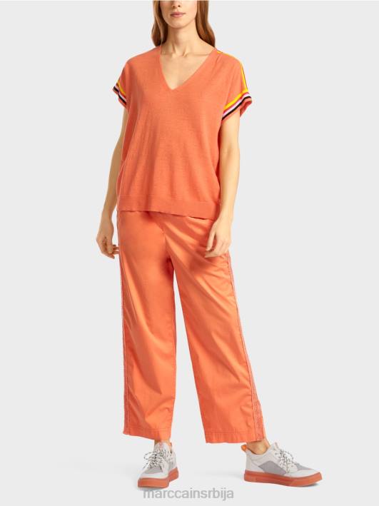 цасуал плетени џемпер са В-изрезом Marc Cain D6881141 светла теракота одећу