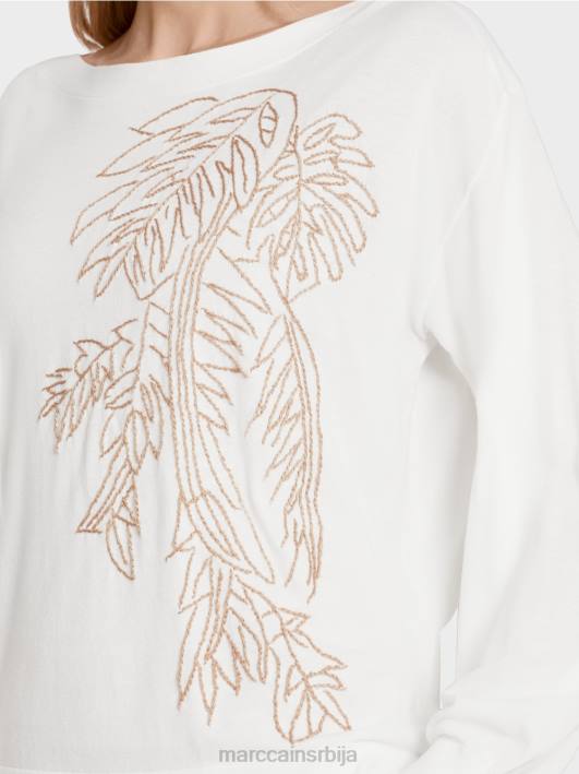 плетени џемпер са великим изрезом Marc Cain D6881143 прљаво бело одећу