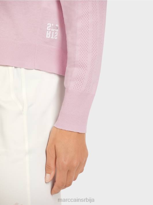 елегантан фино плетени џемпер са в-изрезом Marc Cain D6881156 светла лаванда одећу