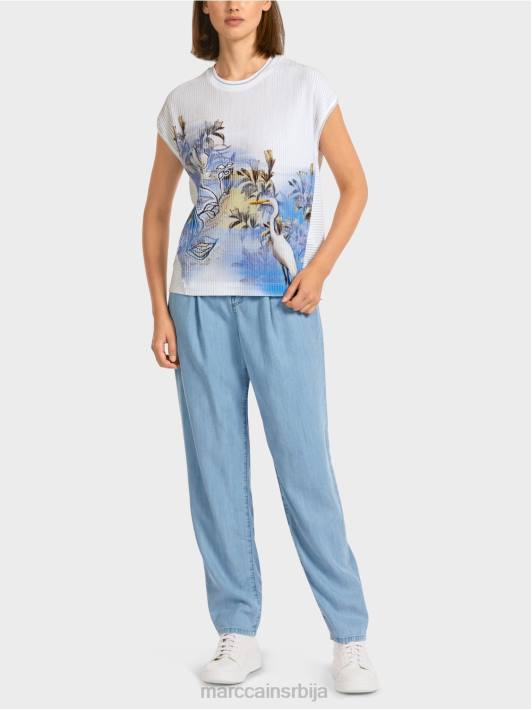 џемпер "плетен у немачкој" Marc Cain D6881159 светло пудер плаве боје одећу