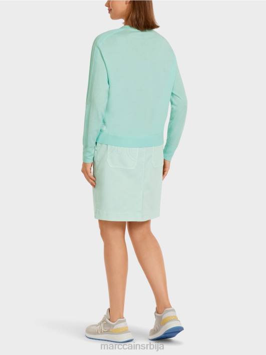 елегантан фино плетени џемпер са в-изрезом Marc Cain D6881170 мекани светларник одећу