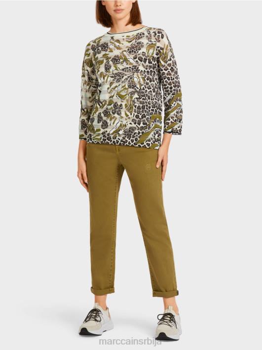 џемпер "плетен у немачкој" Marc Cain D6881172 жута олив одећу