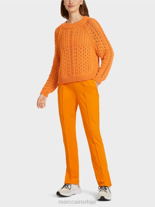 џемпер са узорком "плетен у немачкој" Marc Cain D6881177 светло наранџаста одећу