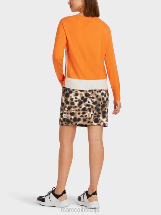 џемпер од луксузне мешавине материјала Marc Cain D6881178 светло наранџаста одећу