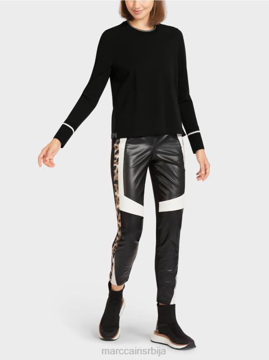 "ретхинк тогетхер" џемпер са прорезом Marc Cain D6881182 црно и бело одећу