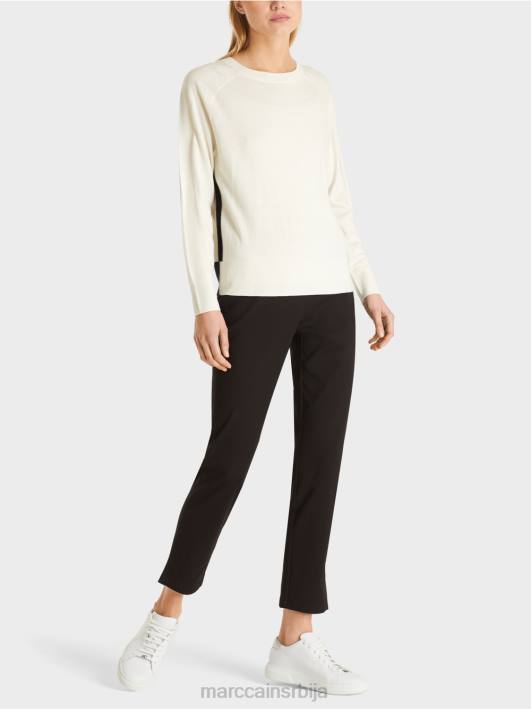 џемпер од луксузне мешавине материјала Marc Cain D6881183 прљаво бело одећу