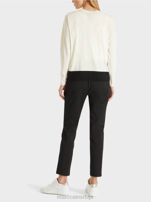 џемпер од луксузне мешавине материјала Marc Cain D6881183 прљаво бело одећу